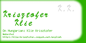 krisztofer klie business card